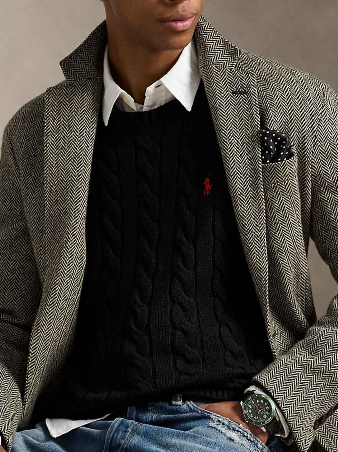 Polo Ralph Lauren Cable-Knit Sweater - Black