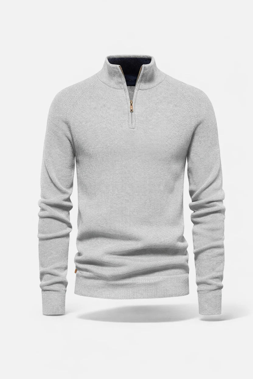 HALF-ZIP KNIT SWEATER