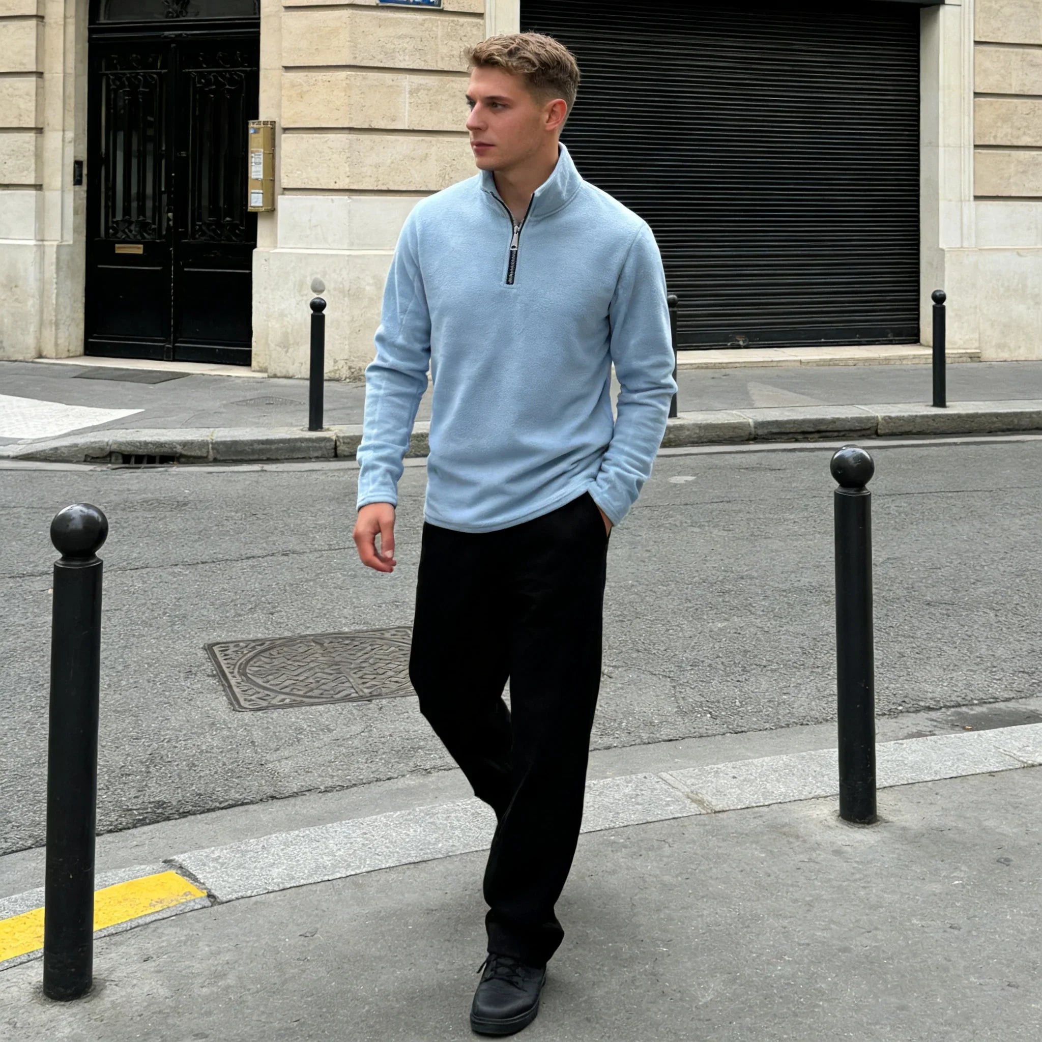 HALF-ZIP KNIT SWEATER