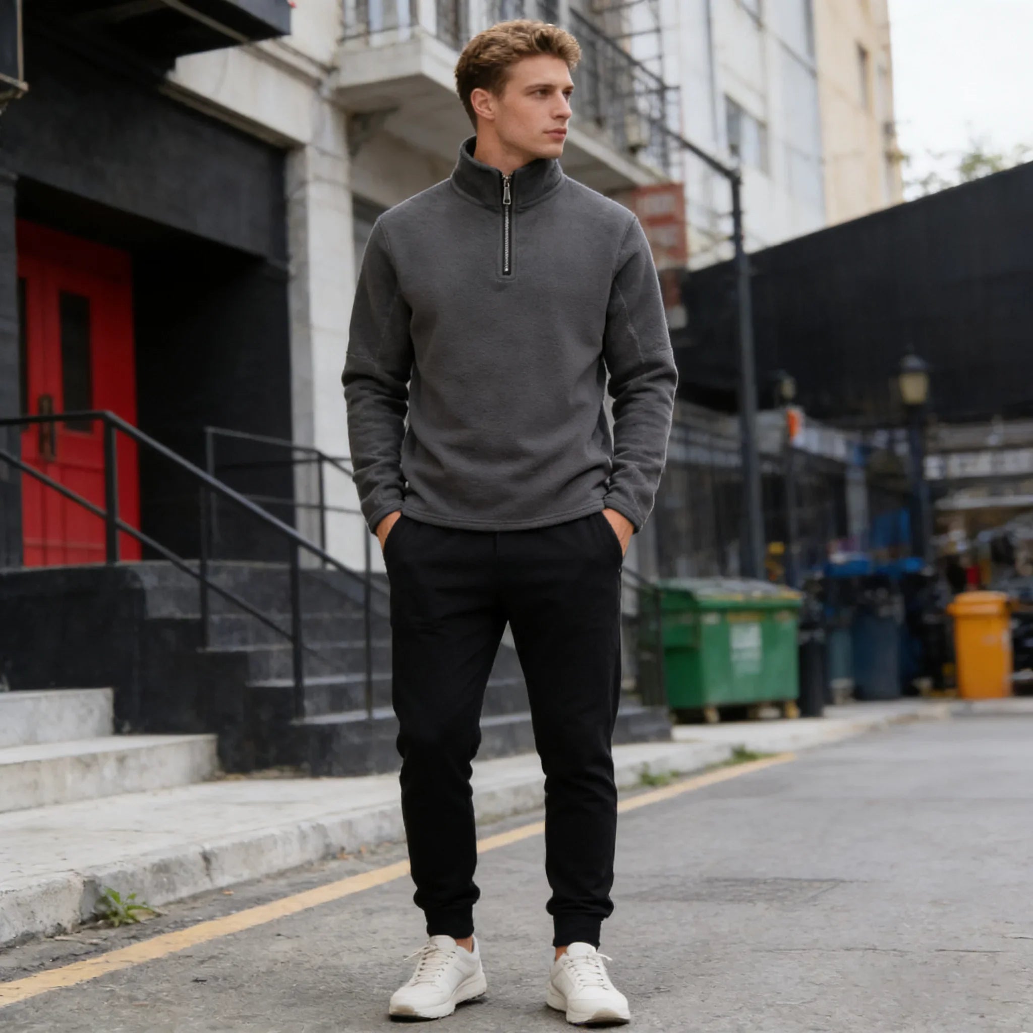 HALF-ZIP KNIT SWEATER