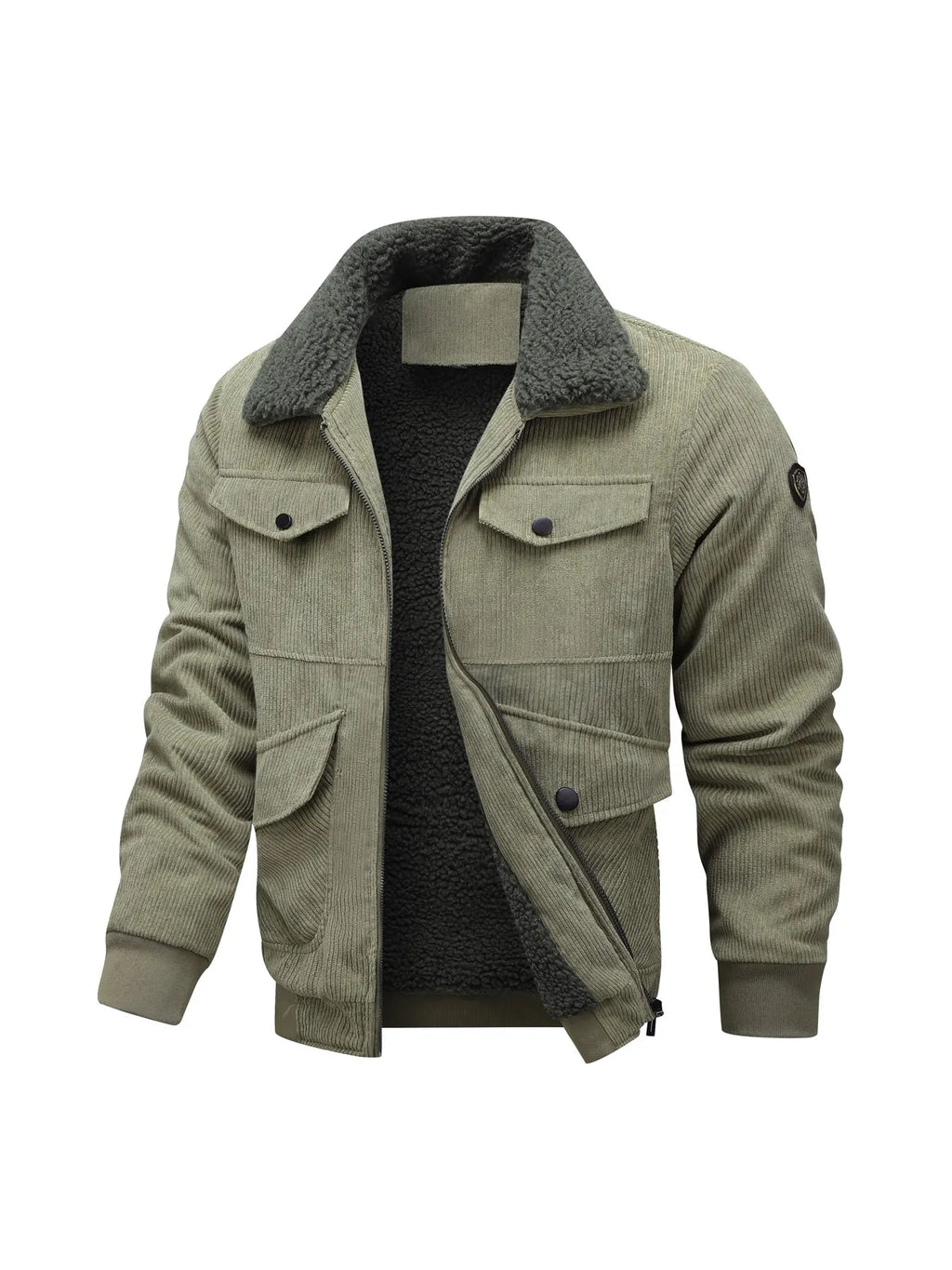 Warm Corduroy Jacket with Fleece Lining